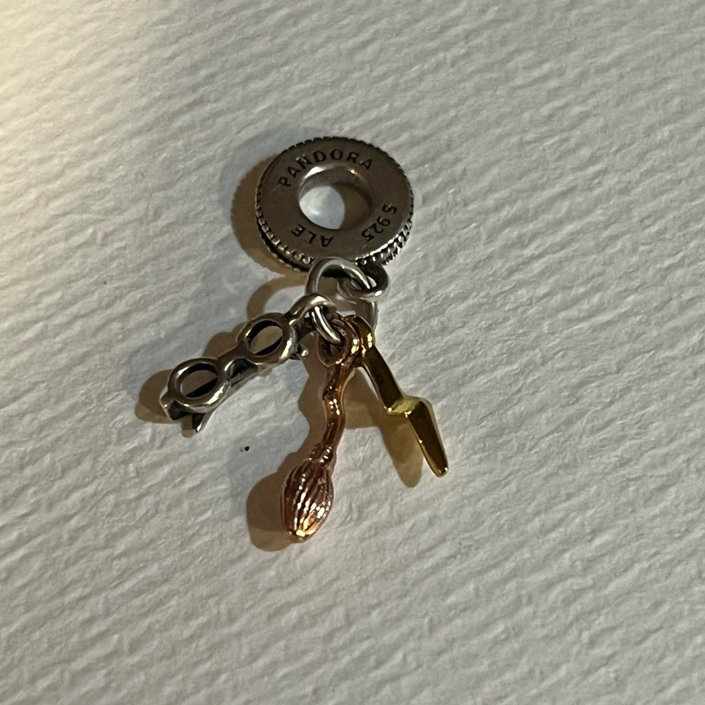 Pandora Silver and Gold Charm Bracelet